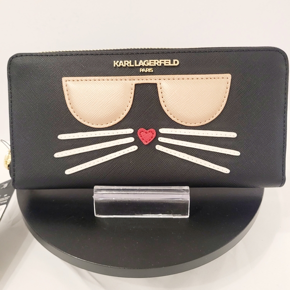 Karl Lagerfeld Handbags - Karl Lagerfeld Zip Around Cat Face Wallet Choupette